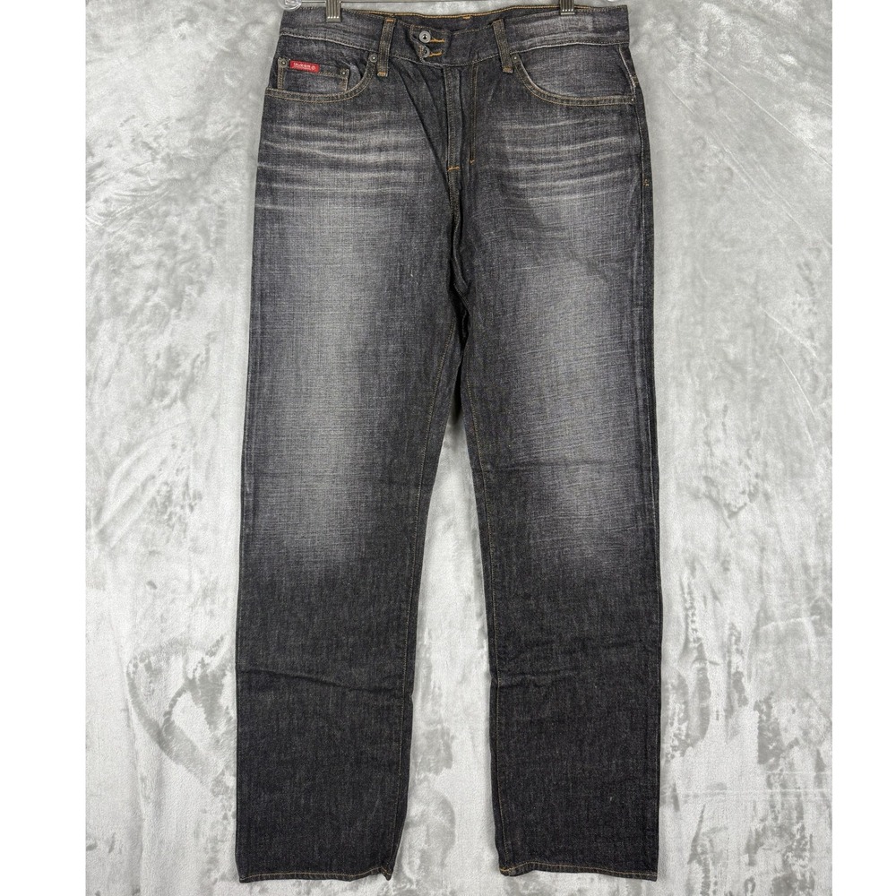 GUESS Jeans Mens Black Wash Denim‎ Pants Size 32 Zip Pockets Style X449D020